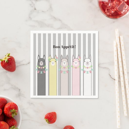 Niedliches Retro-Farbpapier Llamas Custom Paper Serviette (Beispiel)