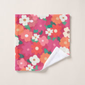 Niedliches Retro Florals Badehandtuch Set (Waschlappen)