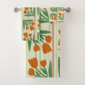 Niedliches Retro-Geschenk l Streifen Hintergrund l Badhandtuch Set (Insitu)