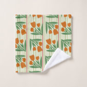 Niedliches Retro-Geschenk l Streifen Hintergrund l Badhandtuch Set (Waschlappen)