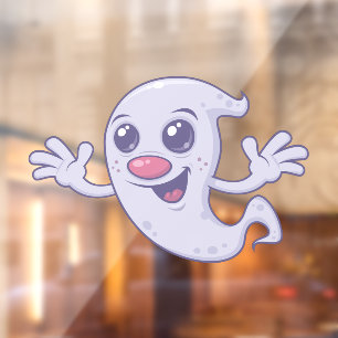 Niedliches Retro-Ghost Fensteraufkleber