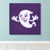 Niedliches Retro-Ghost Leinwanddruck (Insitu (Holzboden))