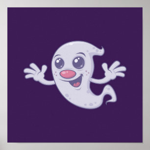 Niedliches Retro-Ghost Poster