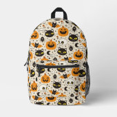 Niedliches Retro Halloween-Muster Bedruckter Rucksack (Vorderseite)
