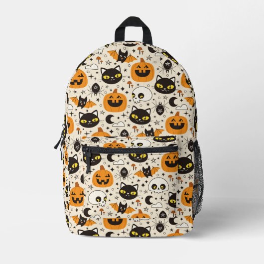 Niedliches Retro Halloween-Muster Bedruckter Rucksack (Vorderseite)