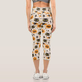 Niedliches Retro Halloween-Muster Capri Leggings (Rückseite)
