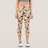 Niedliches Retro Halloween-Muster Capri Leggings (Vorderseite)
