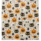 Niedliches Retro Halloween-Muster Duschvorhang (Vorderseite)