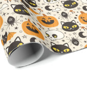 Niedliches Retro Halloween-Muster Geschenkpapier (Rolleneckpunkt)