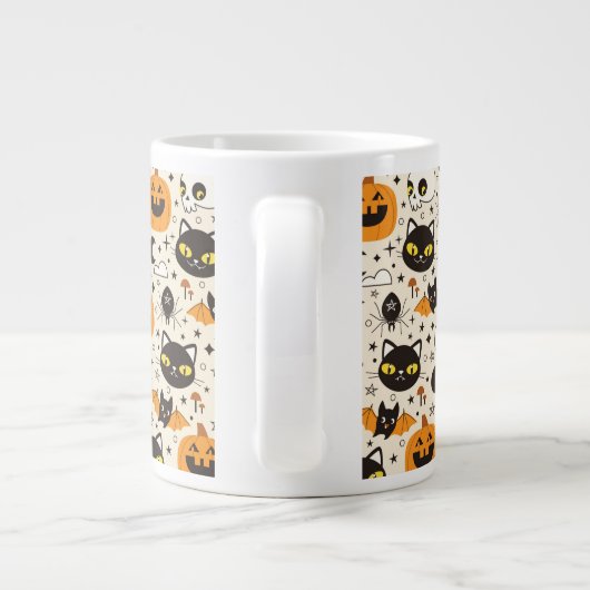 Niedliches Retro Halloween-Muster Jumbo-Tasse (Rückseite)