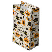 Niedliches Retro Halloween-Muster Kleine Geschenktüte (Rückseite Schrägansicht)