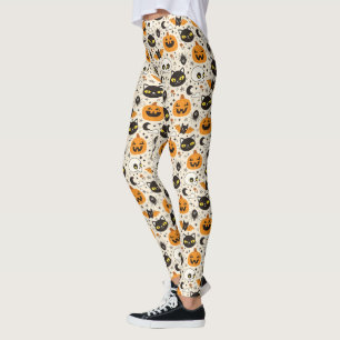 Niedliches Retro Halloween-Muster Leggings