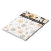 Niedliches Retro Halloween-Muster Notizblock (Rotiert)