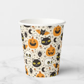 Niedliches Retro Halloween-Muster Pappbecher (Rückseite)