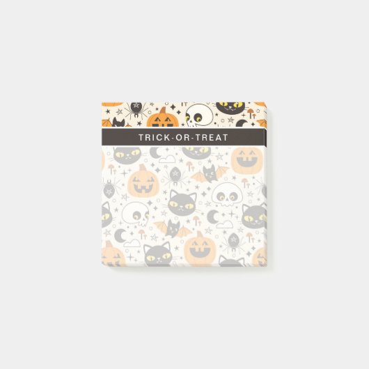 Niedliches Retro Halloween-Muster Post-it Klebezettel (Vorderseite)