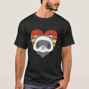 Niedliches Retro-Herz Form Vintag T-Shirt