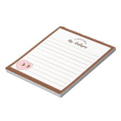 Niedliches Retro Herz zurück zur Schule braun Notizblock (Rotiert)