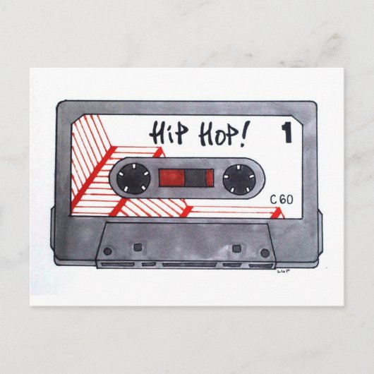 Niedliches Retro Hip Hop Mixtape Postkarte (Vorderseite)
