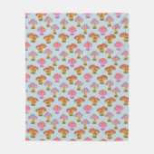 Niedliches Retro-Hippie-Pilzmuster in Pastellblau  Fleecedecke (Vorderseite)