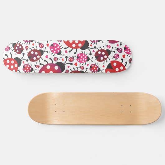 Niedliches Retro-Ladybug-Musterskateboard Skateboard (Horizontal)