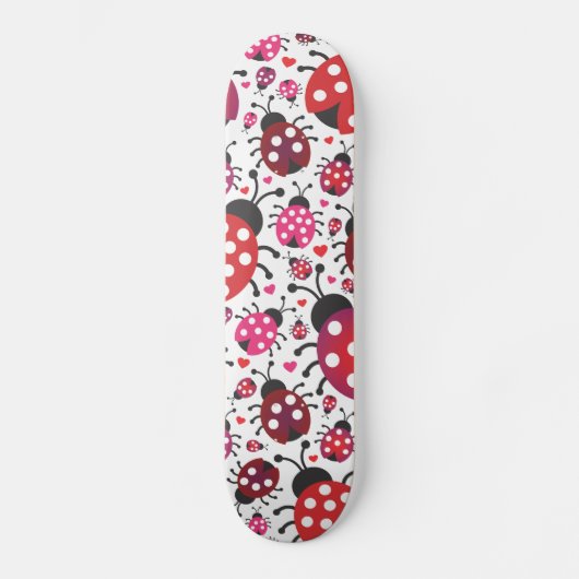 Niedliches Retro-Ladybug-Musterskateboard Skateboard (Vorderseite)
