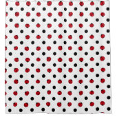 Niedliches Retro-Ladybugemuster Duschvorhang (Vorderseite)