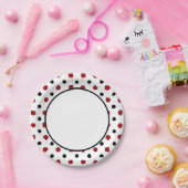 Niedliches Retro-Ladybugemuster Pappteller (Party)