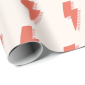 Niedliches Retro-Lichtblitz rosa Orangenmuster Geschenkpapier (Rolleneckpunkt)