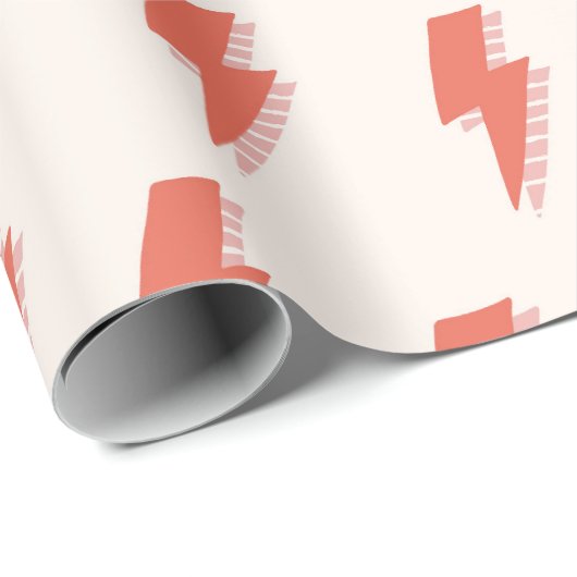 Niedliches Retro-Lichtblitz rosa Orangenmuster Geschenkpapier (Rolleneckpunkt)