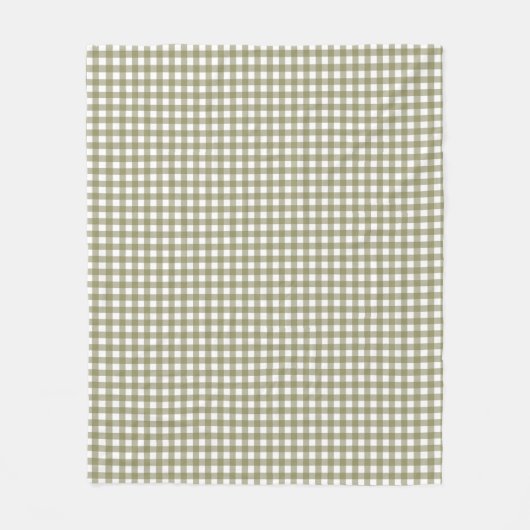 Niedliches Retro Olive Green Gingham Kariertes Mus Fleecedecke (Vorderseite)