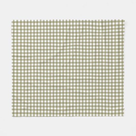 Niedliches Retro Olive Green Gingham Kariertes Mus Fleecedecke (Vorderseite (Horizontal))