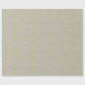 Niedliches Retro Olive Green Gingham Kariertes Mus Geschenkpapier (Flach)
