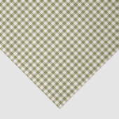 Niedliches Retro Olive Green Gingham Kariertes Mus Seidenpapier (Ausschnitt)