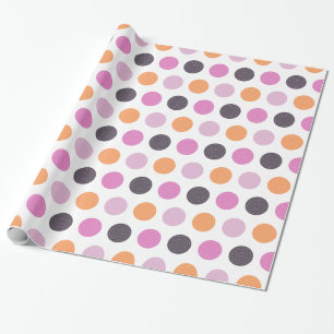 Niedliches Retro Orange Lila Pink Polka Dot Muster Geschenkpapier