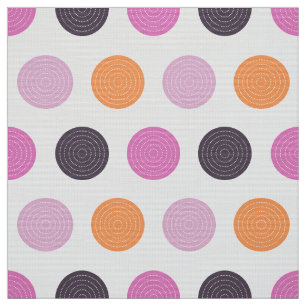 Niedliches Retro Orange Lila Pink Polka Dot Muster Stoff