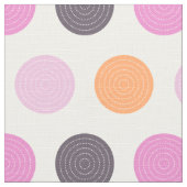 Niedliches Retro Orange Lila Pink Polka Dot Muster Stoff (Nahaufnahme)