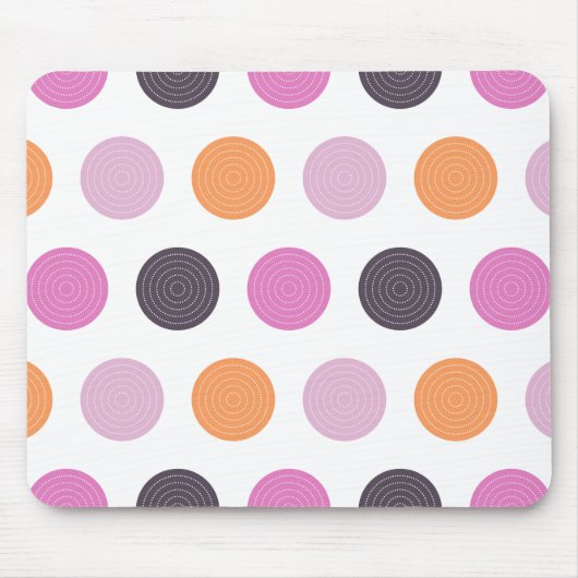 Niedliches Retro orange lila rosa Mousepad (Vorne)
