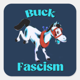 Niedliches Retro-Pferd - Buck-Faschismus Quadratischer Aufkleber
