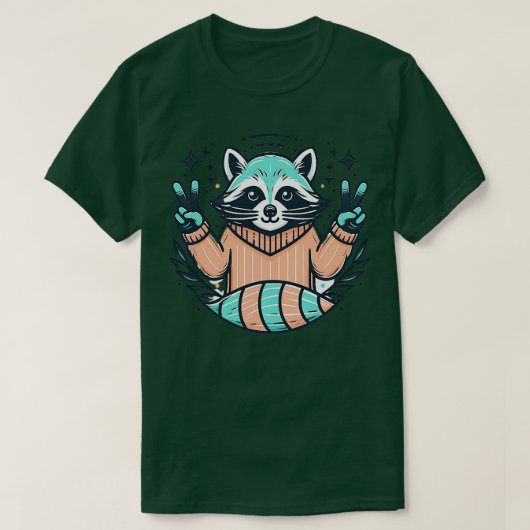 Niedliches Retro-Raccoon mit T-Shirt (Design vorne)