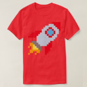 Niedliches Retro-Raketenschiff in gepielter Bauwei T-Shirt (Design vorne)