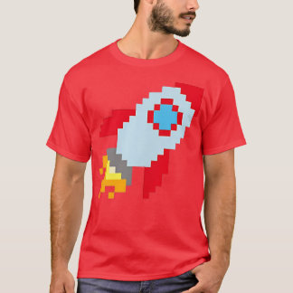 Niedliches Retro-Raketenschiff in gepielter Bauwei T-Shirt