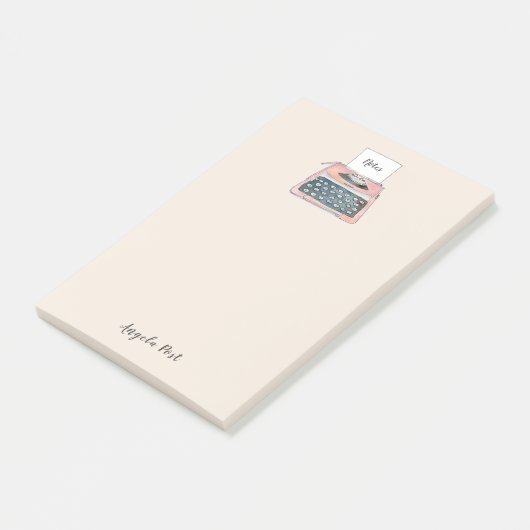 Niedliches Retro-Schreibgerät, rosa Notepad Post-it Klebezettel (angewinkelt)