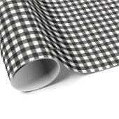 Niedliches Retro Schwarz und Weiß Gingham Karierte Geschenkpapier (Rolleneckpunkt)