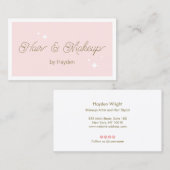 Niedliches Retro-Script Rosa Schönheit Visitenkarte (Vorne/Hinten)