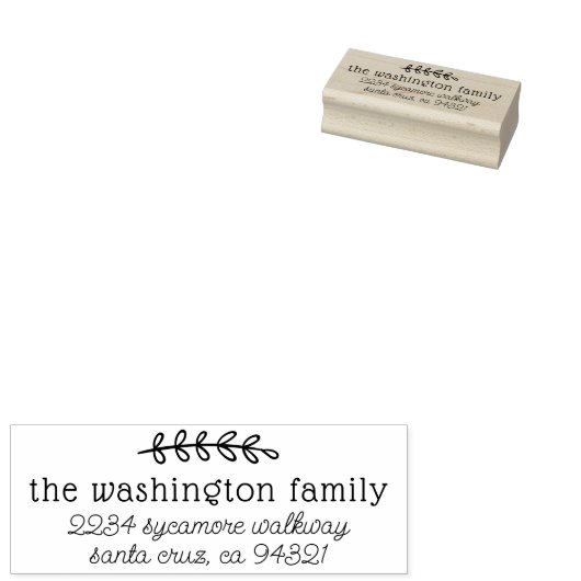 Niedliches Retro-Skript und Rustikale Zweigstellen Gummistempel (Stempel)