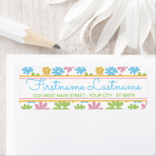 Niedliches Retro-Sommerfarben-Blume-Muster