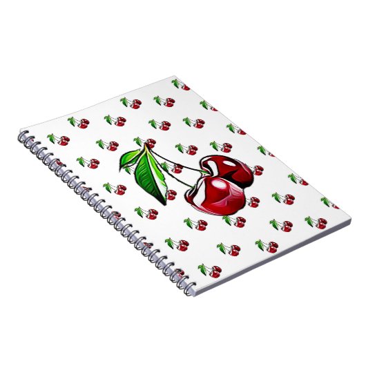 Niedliches Retro Style Cherry-Notebook Notizblock (Rechte Seite)