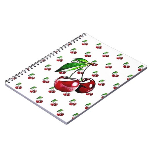 Niedliches Retro Style Cherry-Notebook Notizblock (Linke Seite)