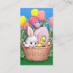 niedliches Retro Vintag Osterhasen Visitenkarte