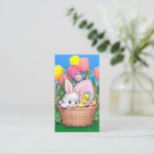 niedliches Retro Vintag Osterhasen Visitenkarte (Stehend Vorderseite)